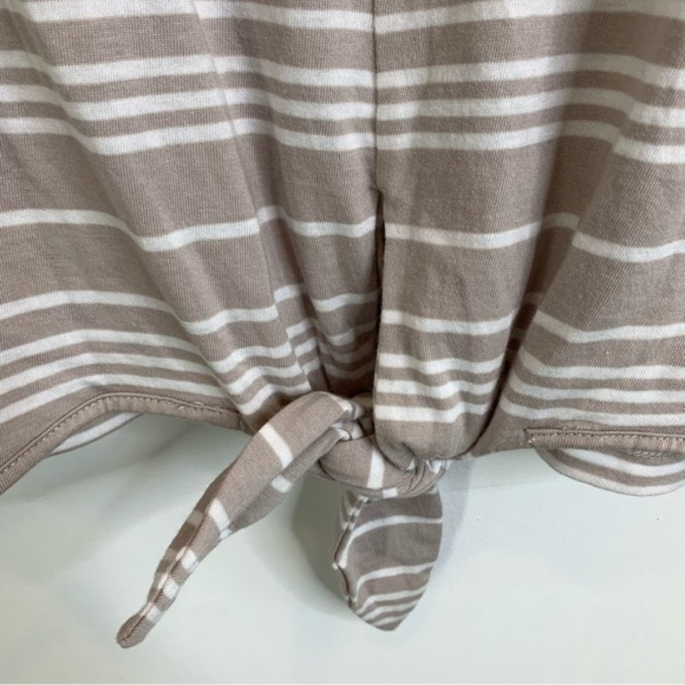 Garnet Hill Knotted Long-Sleeve Tee Dove Stripe - Picture 5 of 10